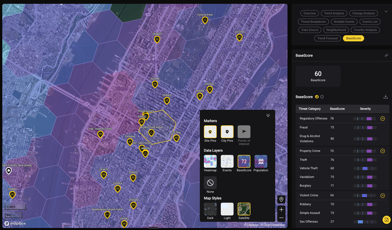 Hex view with BaseScore layer